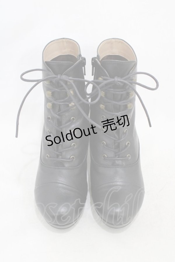 画像1: あしながおじさん / ショートブーツ 24 ブラック H-26-02-18-1001-PU-SH-KB-ZH (1)