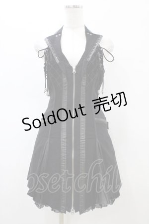 画像: Ozz Croce / ZIPホルターワンピース  ブラック H-26-02-18-1035-OO-OP-KB-ZH