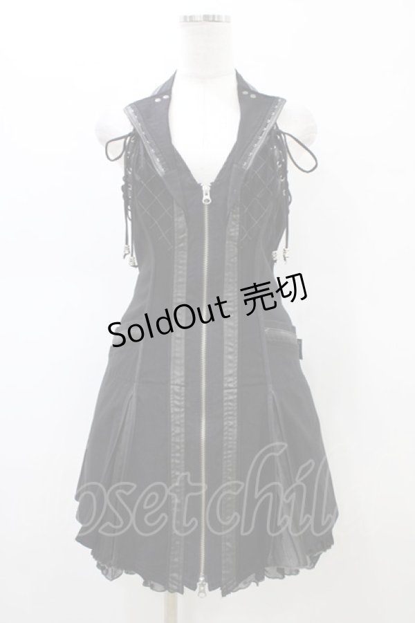 画像1: Ozz Croce / ZIPホルターワンピース  ブラック H-26-02-18-1035-OO-OP-KB-ZH (1)