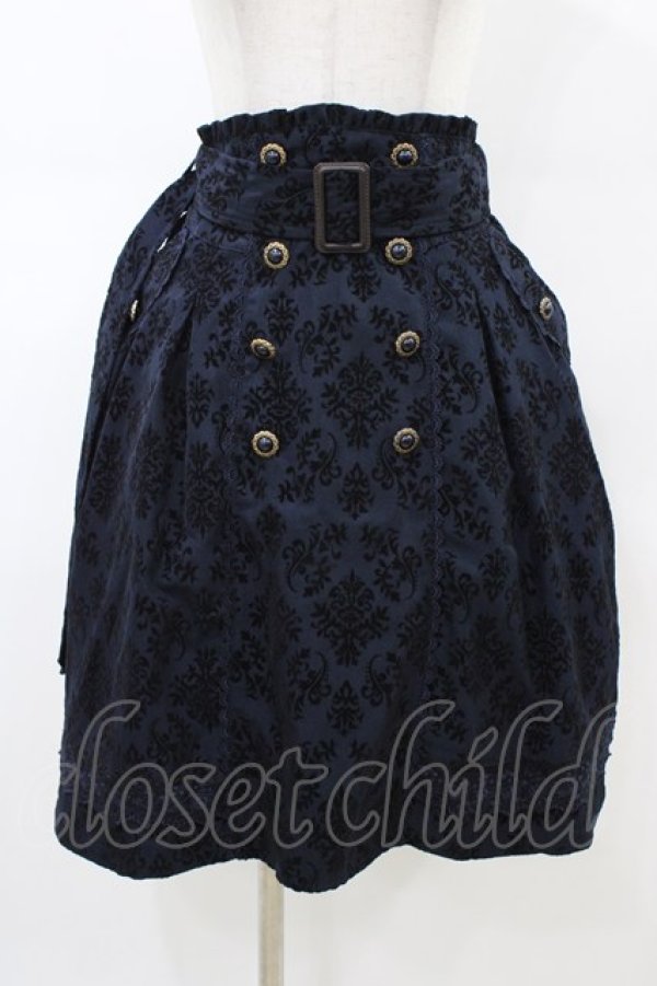 画像1: axes femme / 総フロッキートレンチスカート  ネイビー H-26-02-18-1038-AX-SK-KB-ZH (1)