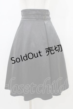 画像: Moi-meme-Moitie / クロスローズ合皮スカート  黒×青 H-26-02-18-1040-MO-SK-KB-ZH