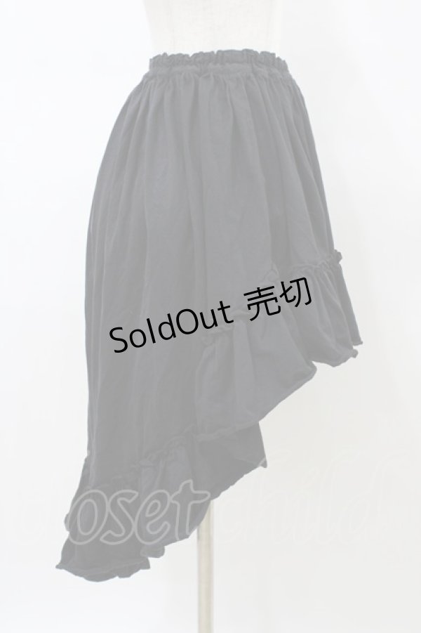 画像3: MARBLE / 前短・後長ロングスカート  ブラック H-26-02-18-1041-GO-SK-KB-ZH (3)