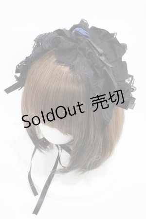 画像: MARBLE / サテンバラ付きタックプリーツヘッドドレス  黒×青 H-26-02-18-1005-GO-AC-KB-ZH