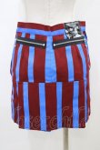 画像2: SEXY DYNAMITE LONDON / ロンドンストライプボンテージスカート M バーガンディ H-26-02-18-1042-PU-SK-KB-ZH (2)