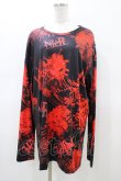 画像1: NieR Clothing / プリントLONG CUTSEW  ブラック×レッド H-26-02-18-1045-PU-TO-KB-ZH (1)