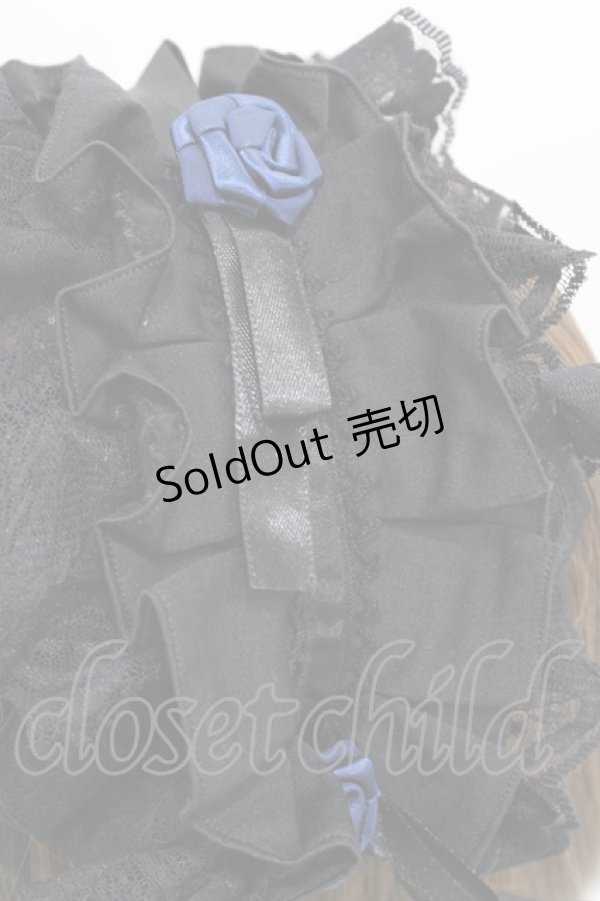 画像3: MARBLE / サテンバラ付きタックプリーツヘッドドレス  黒×青 H-26-02-18-1005-GO-AC-KB-ZH (3)