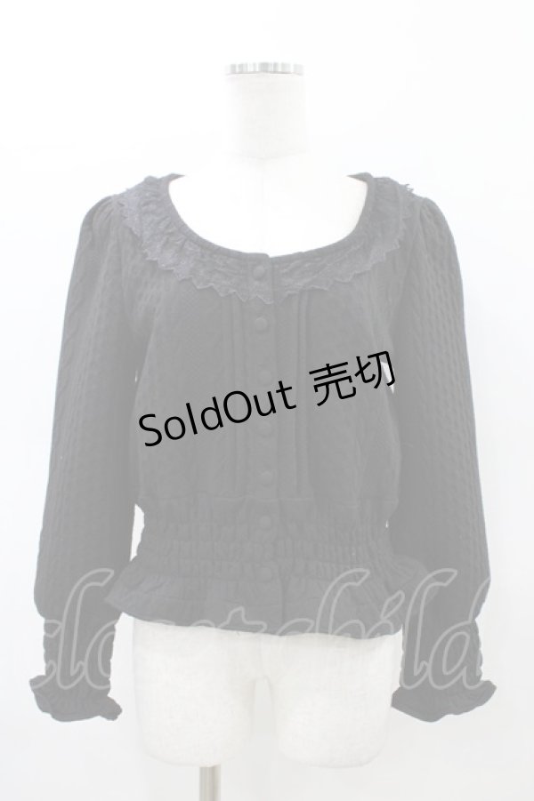 画像1: Vallee lys / "Sweet alyssum series"ニットカーディガン  ブラック H-26-02-18-1051-GO-TO-KB-ZH (1)