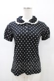 画像1: Jane Marple / ドットパフポロカットソー M ブラック H-26-02-18-1053-JM-TO-AK-ZH (1)