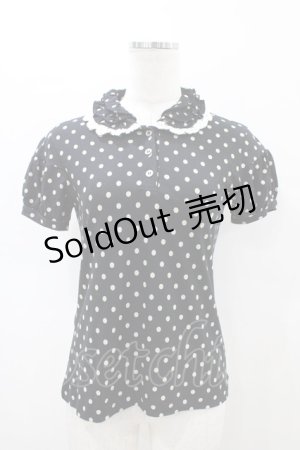 画像: Jane Marple / ドットパフポロカットソー M ブラック H-26-02-18-1053-JM-TO-AK-ZH