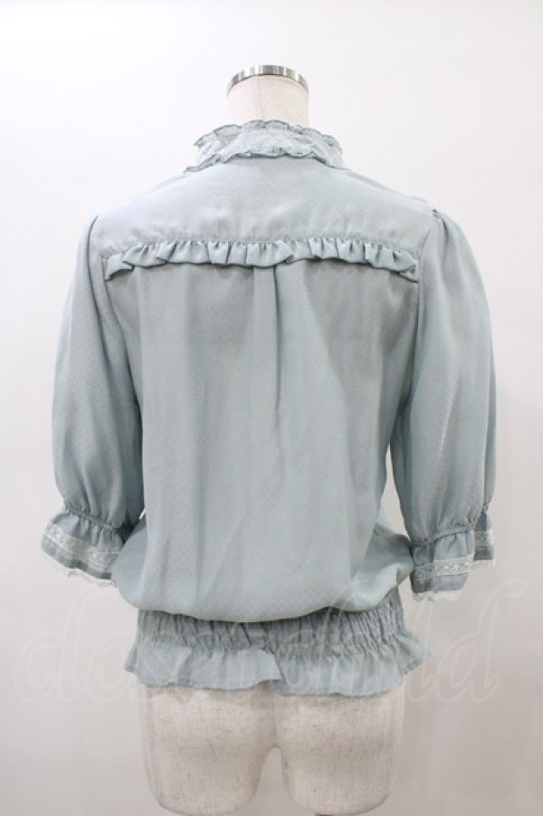 画像2: axes femme / ヨーク切替シャーリングブラウス  サックス H-26-02-18-1056-AX-BL-KB-ZH (2)