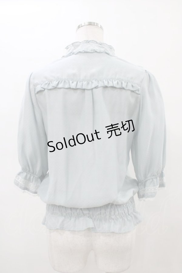 画像2: axes femme / ヨーク切替シャーリングブラウス  サックス H-26-02-18-1056-AX-BL-KB-ZH (2)