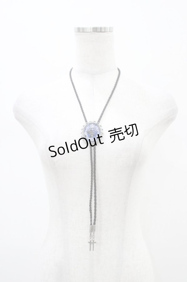 画像1: Moi-meme-Moitie / ブルーローズループタイ  黒×青 H-26-02-18-1012-MO-AC-AK-ZH (1)