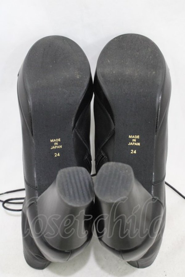 画像3: あしながおじさん / ショートブーツ 24 ブラック H-26-02-18-1001-PU-SH-KB-ZH (3)