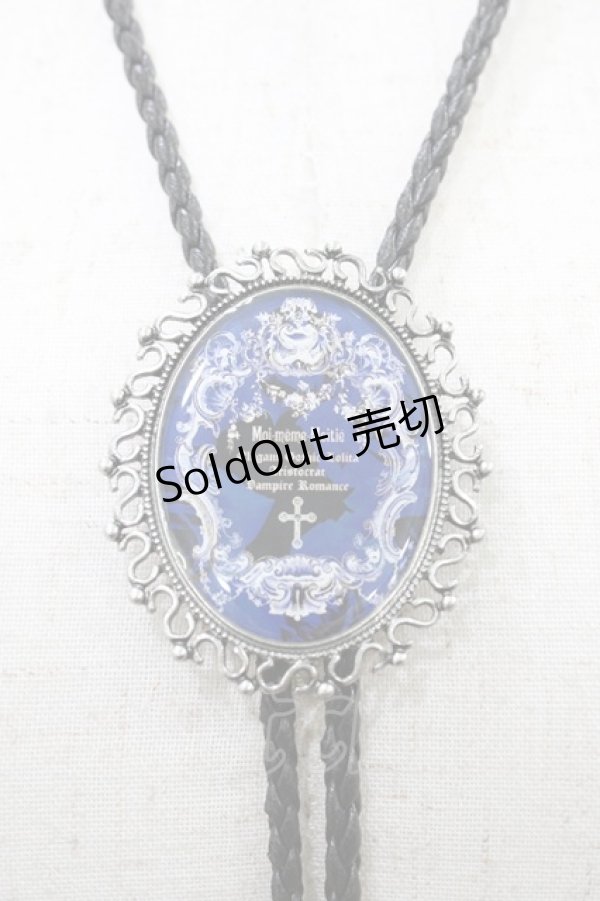 画像2: Moi-meme-Moitie / ブルーローズループタイ  黒×青 H-26-02-18-1012-MO-AC-AK-ZH (2)