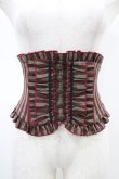 画像1: Sheglit / フリルリボンコルセット M ボルドーストライプ H-26-02-18-1014-EL-ZA-KB-ZH (1)