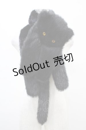 画像: ATELIER PIERROT / Neige Neko Muffler  ブラック H-26-02-18-1016-EL-ZA-KB-ZH