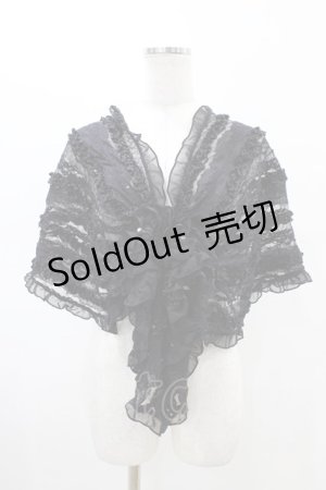 画像: axes femme / レースフリルストール  ブラック H-26-02-18-1017-AX-ZA-KB-ZH