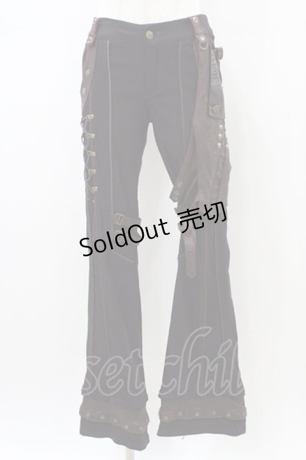 画像1: Ozz Croce / ハーネス風パンツ  ボルドー H-26-02-18-1023-OO-PA-KB-ZH (1)