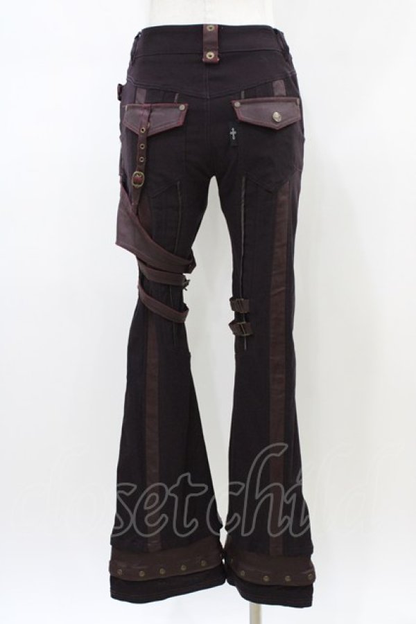 画像2: Ozz Croce / ハーネス風パンツ  ボルドー H-26-02-18-1023-OO-PA-KB-ZH (2)