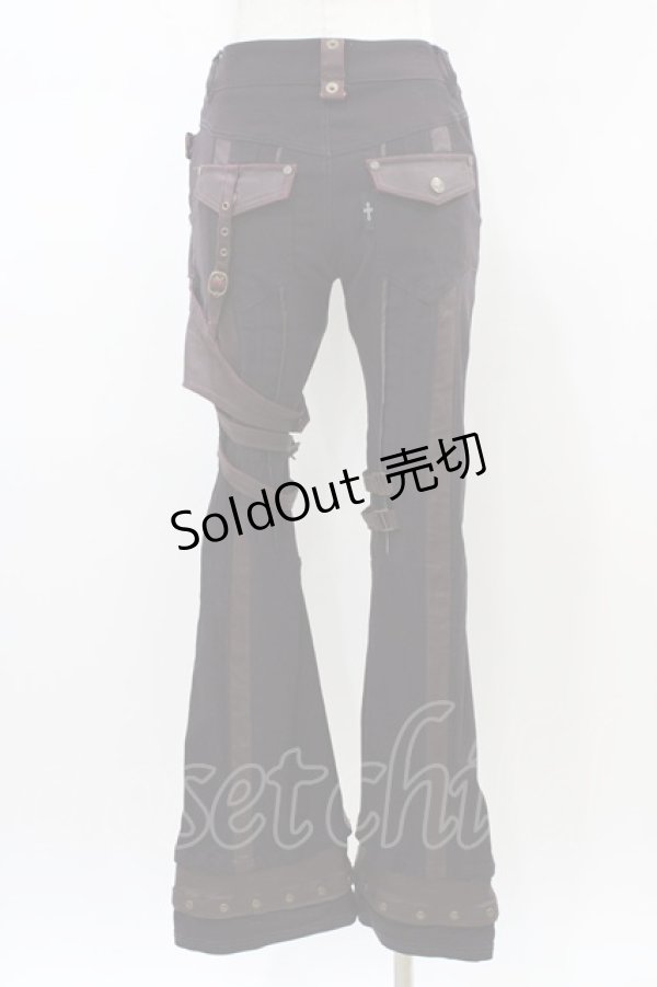 画像2: Ozz Croce / ハーネス風パンツ  ボルドー H-26-02-18-1023-OO-PA-KB-ZH (2)