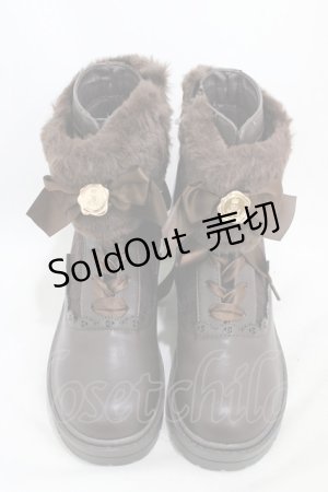 画像: m petit by misako / AMNIFFレースUPブーツ L ブラウン H-26-02-18-1003-LO-SH-KB-ZH