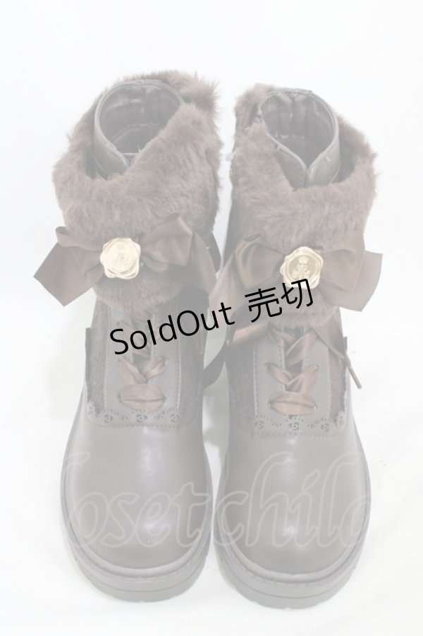 画像1: m petit by misako / AMNIFFレースUPブーツ L ブラウン H-26-02-18-1003-LO-SH-KB-ZH (1)