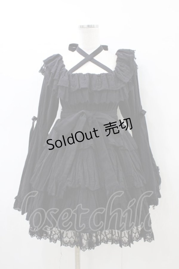 画像1: Vallee lys / Coquelicot Dress -gauze-  ブラック H-26-02-18-1028-GO-OP-KB-ZH (1)