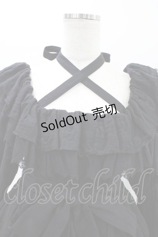 画像4: Vallee lys / Coquelicot Dress -gauze-  ブラック H-26-02-18-1028-GO-OP-KB-ZH (4)