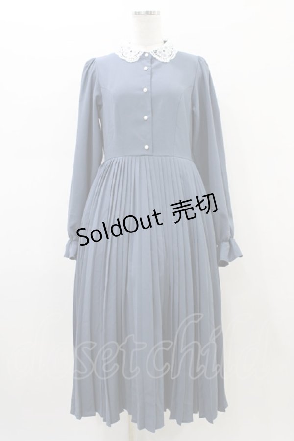 画像1: m petit by misako / AM*レースエリプリーツワンピース M ブルー H-26-02-18-1029-LO-OP-KB-ZH (1)