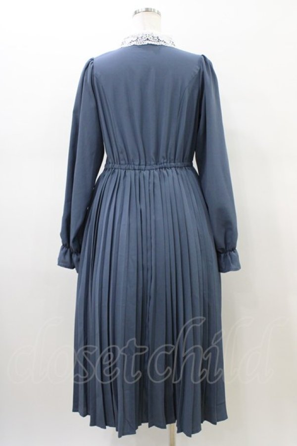 画像2: m petit by misako / AM*レースエリプリーツワンピース M ブルー H-26-02-18-1029-LO-OP-KB-ZH (2)