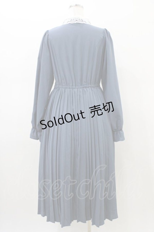 画像2: m petit by misako / AM*レースエリプリーツワンピース M ブルー H-26-02-18-1029-LO-OP-KB-ZH (2)