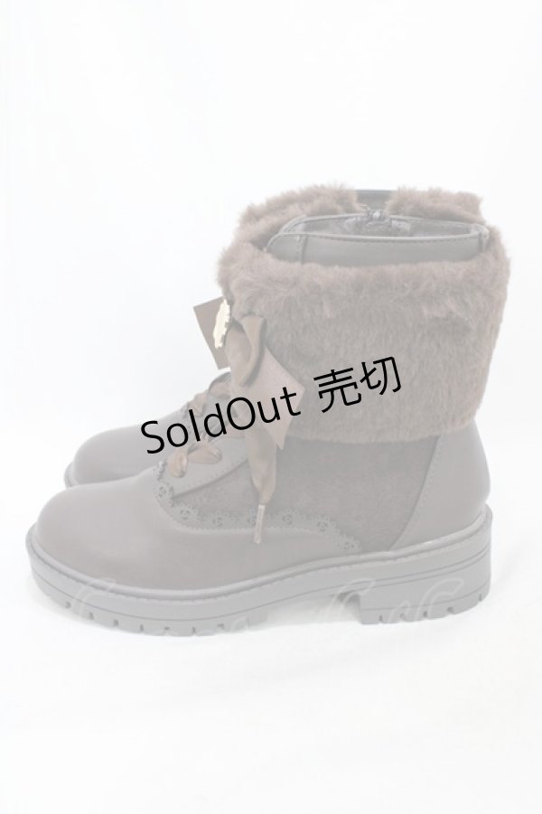 画像2: m petit by misako / AMNIFFレースUPブーツ L ブラウン H-26-02-18-1003-LO-SH-KB-ZH (2)