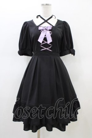 画像: Amavel / Sweet Ribbonワンピース  ブラック H-26-02-18-1030-CA-OP-KB-ZH