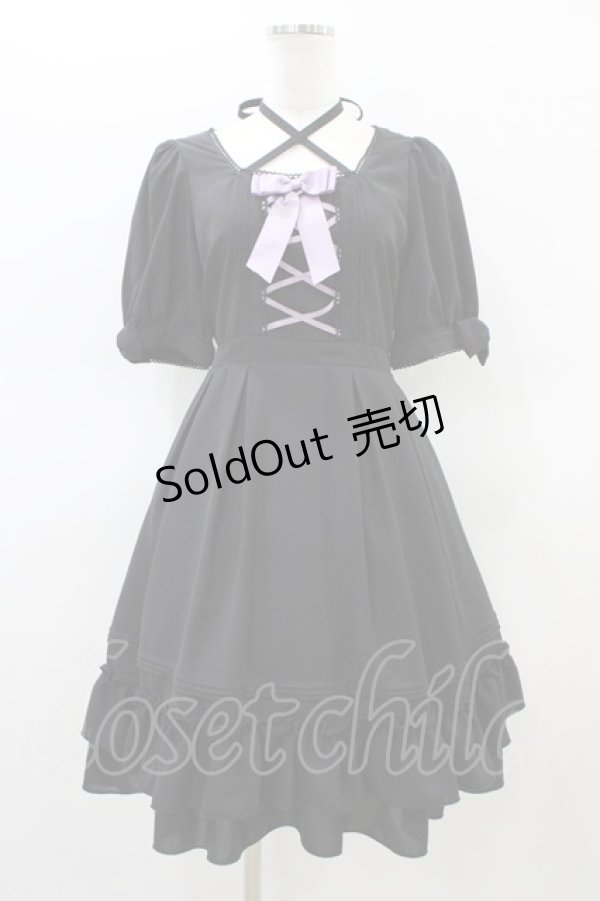 画像1: Amavel / Sweet Ribbonワンピース  ブラック H-26-02-18-1030-CA-OP-KB-ZH (1)