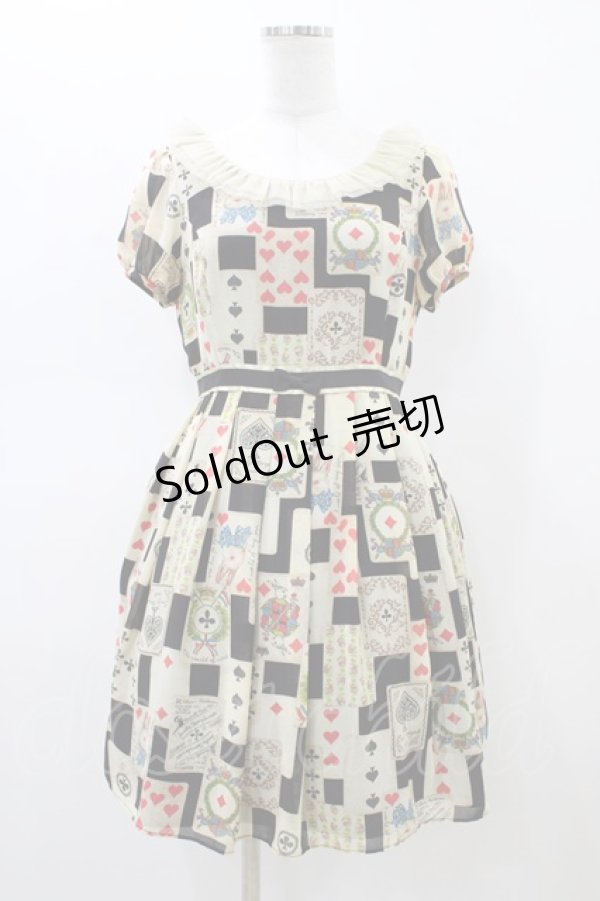 画像1: Emily Temple cute / トランププリントワンピース  クロ H-26-02-18-1031-ET-OP-KB-ZH (1)