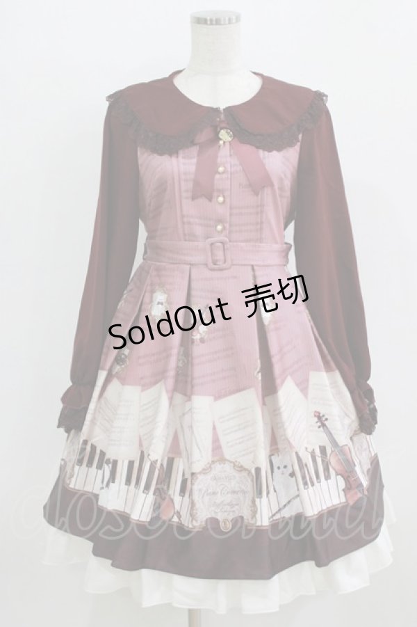 画像1: Amavel / Piano Concertosワンピース Free ボルドー H-26-02-18-006-CA-OP-NS-ZH (1)