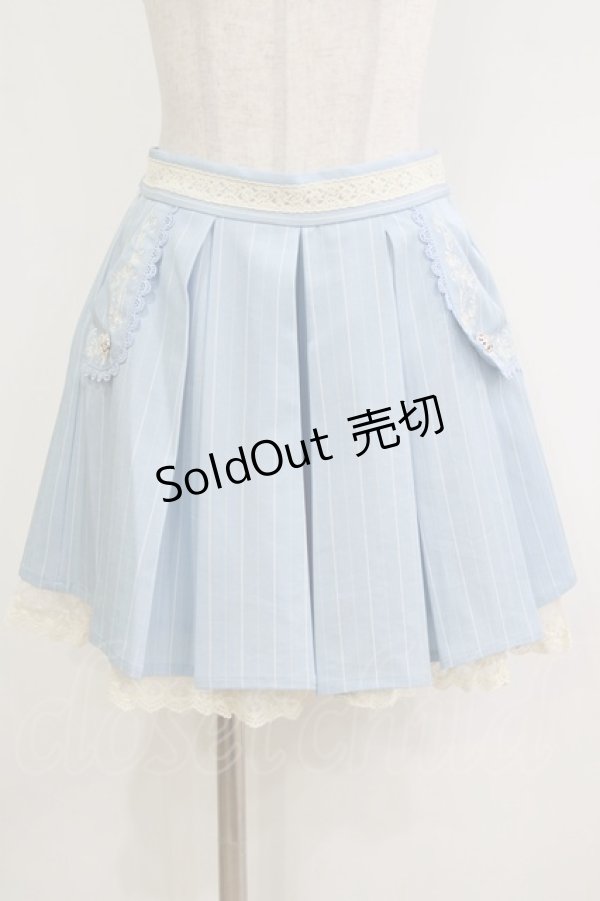 画像1: axes femme / フラップデザインキュロット M サックス H-26-02-18-059-AX-PA-NS-ZH (1)