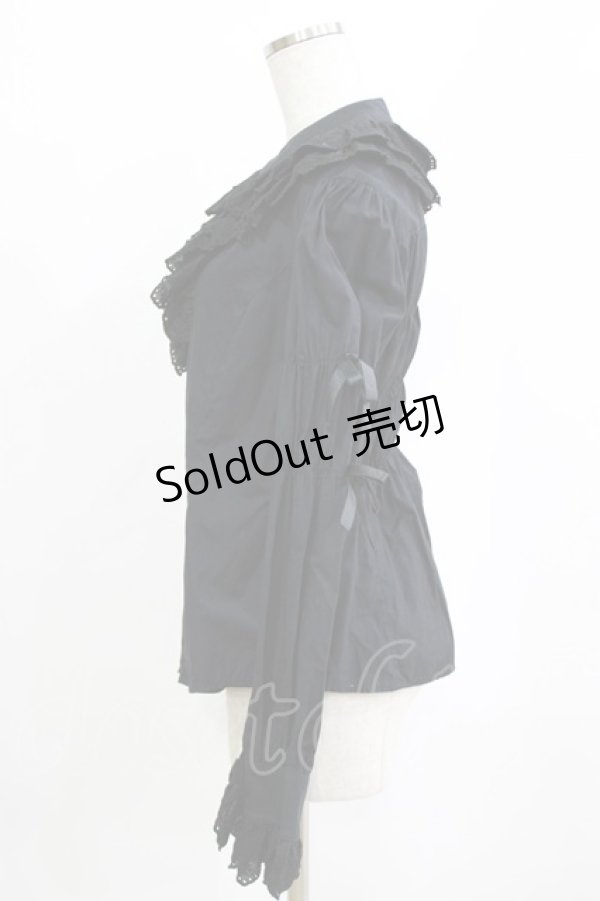 画像2: metamorphose / クラウンレースブラウス Free ブラック H-26-02-18-060-ME-BL-NS-ZH (2)