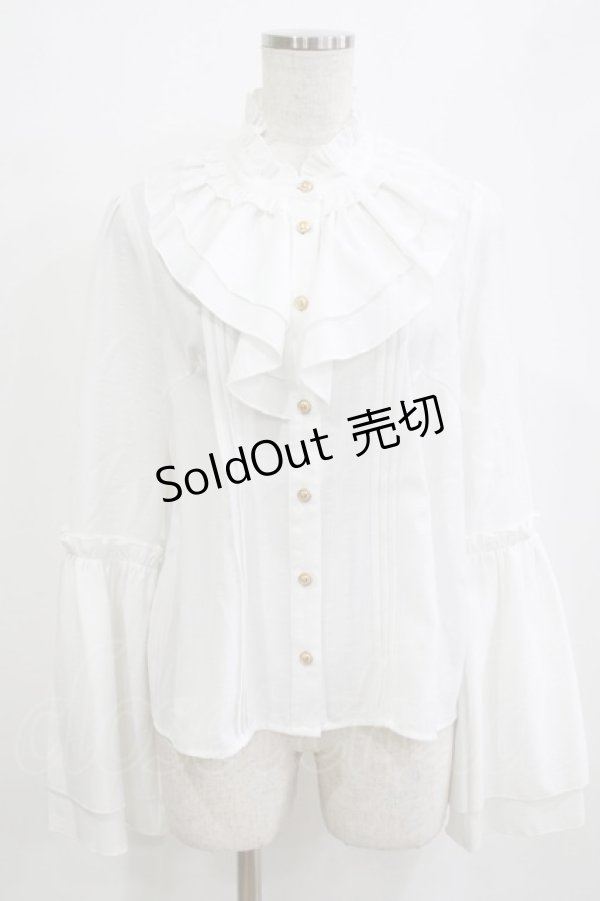 画像1: Amavel / アンティークバックルフレアスリーブブラウス Free オフ H-26-02-18-064-CA-BL-NS-ZH (1)