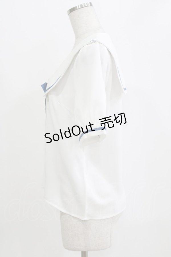 画像2: Amavel / くまさんアイスセーラーブラウス Free オフ/ブルー H-26-02-18-066-CA-BL-NS-ZH (2)