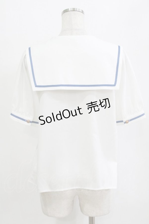 画像3: Amavel / くまさんアイスセーラーブラウス Free オフ/ブルー H-26-02-18-066-CA-BL-NS-ZH (3)