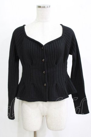 画像: Fi.n.t / コルセット風タックニットカーディガン Free BLACK H-26-02-18-069-CA-TO-NS-ZH