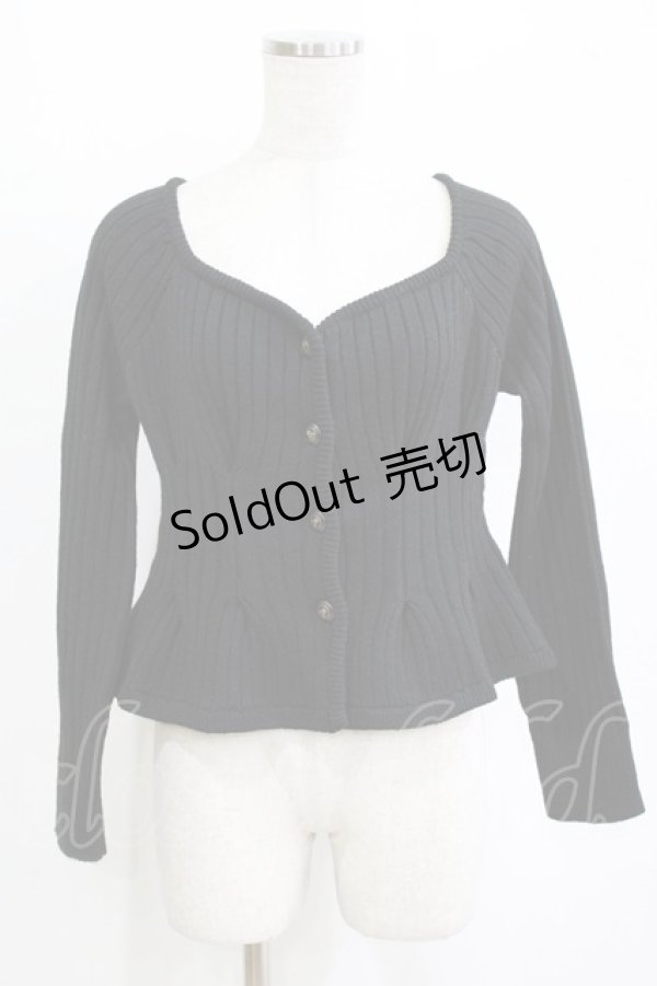 画像1: Fi.n.t / コルセット風タックニットカーディガン Free BLACK H-26-02-18-069-CA-TO-NS-ZH (1)