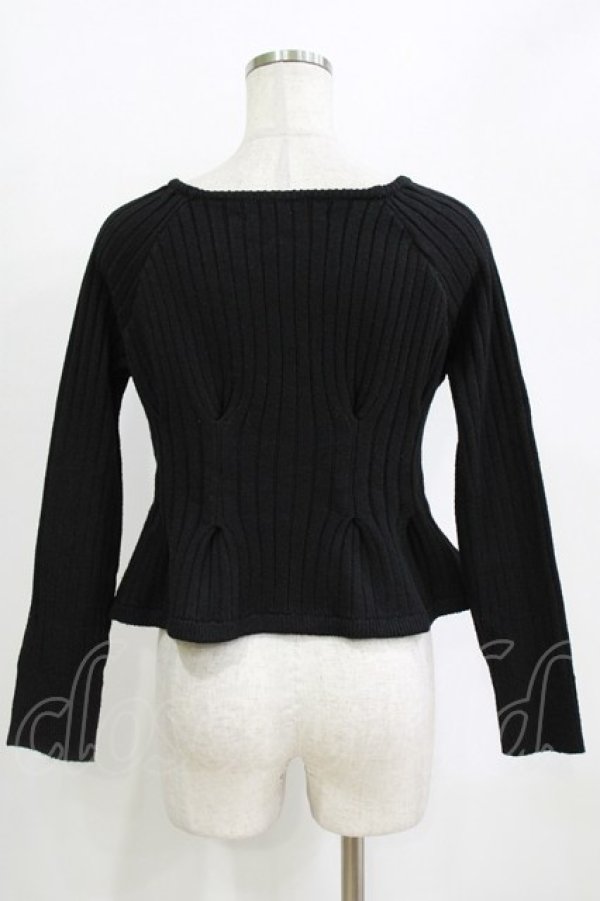 画像3: Fi.n.t / コルセット風タックニットカーディガン Free BLACK H-26-02-18-069-CA-TO-NS-ZH (3)