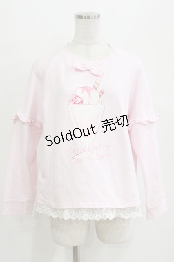 画像1: To Alice / パフェプリントトップス M ピンク H-26-02-18-072-LO-TO-NS-ZH (1)