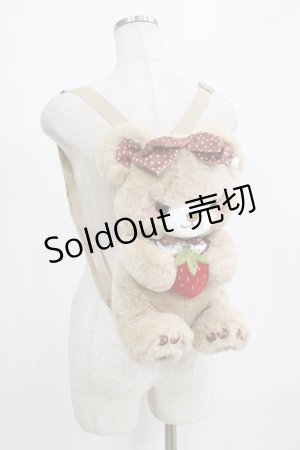 画像: To Alice / SweetStrawberryベアリュック  ベージュ H-26-02-18-075-LO-BG-NS-ZH
