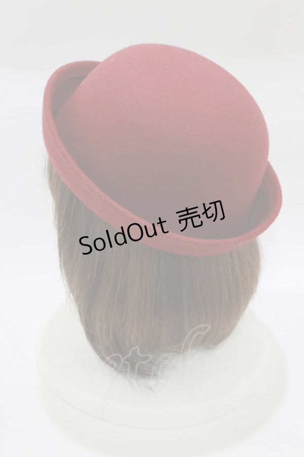 画像2: To Alice / フェルトハット  ワイン H-26-02-18-079-LO-AC-NS-ZH (2)