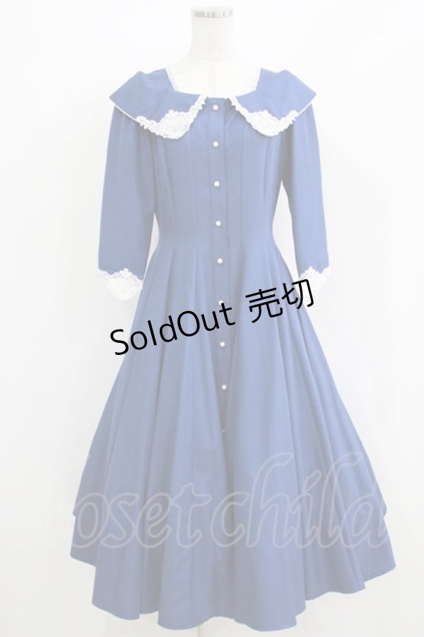 画像1: Innocent World / ハートレースワンピース M サファイアブルー×生成 /Sapphire Blue×Beige H-26-02-18-010-IW-OP-NS-ZH (1)