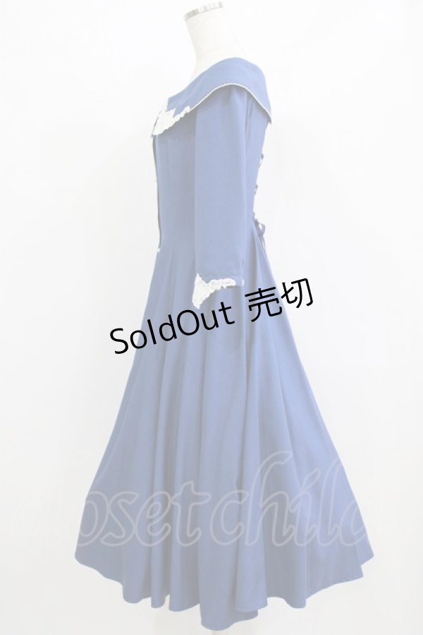 画像2: Innocent World / ハートレースワンピース M サファイアブルー×生成 /Sapphire Blue×Beige H-26-02-18-010-IW-OP-NS-ZH (2)