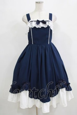 画像: Chalmiere / 不思議の国のジャンパースカート M ネイビー H-26-02-18-002-0-OP-NS-ZH